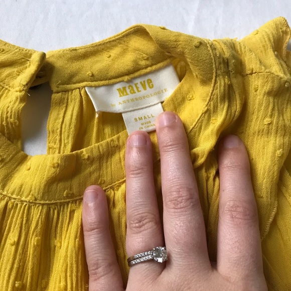 Anthropologie Maeve yellow ruffle tank - Picture 6 of 7